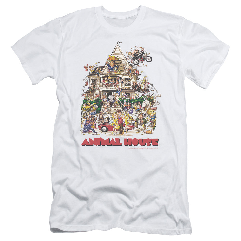Animal House Poster Art Slim Fit Mens T Shirt White Hoodie, Sweatshirt | CiraTrend.com