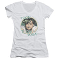 Animal House Toga Junior Sheer Cap Sleeve V-Neck Womens T Shirt White Hoodie, Sweatshirt | CiraTrend.com