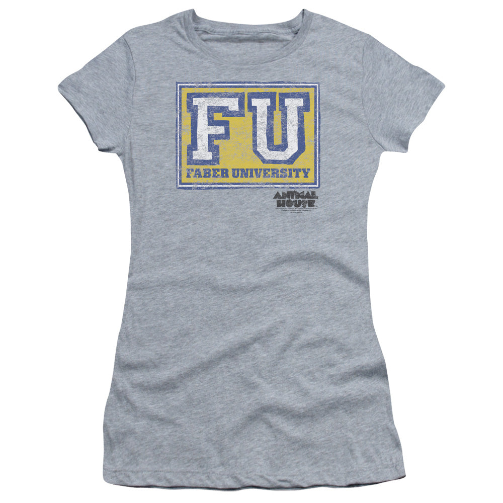 Animal House Faber University Junior Sheer Cap Sleeve Womens T Shirt Athletic Heather Hoodie, Sweatshirt | CiraTrend.com