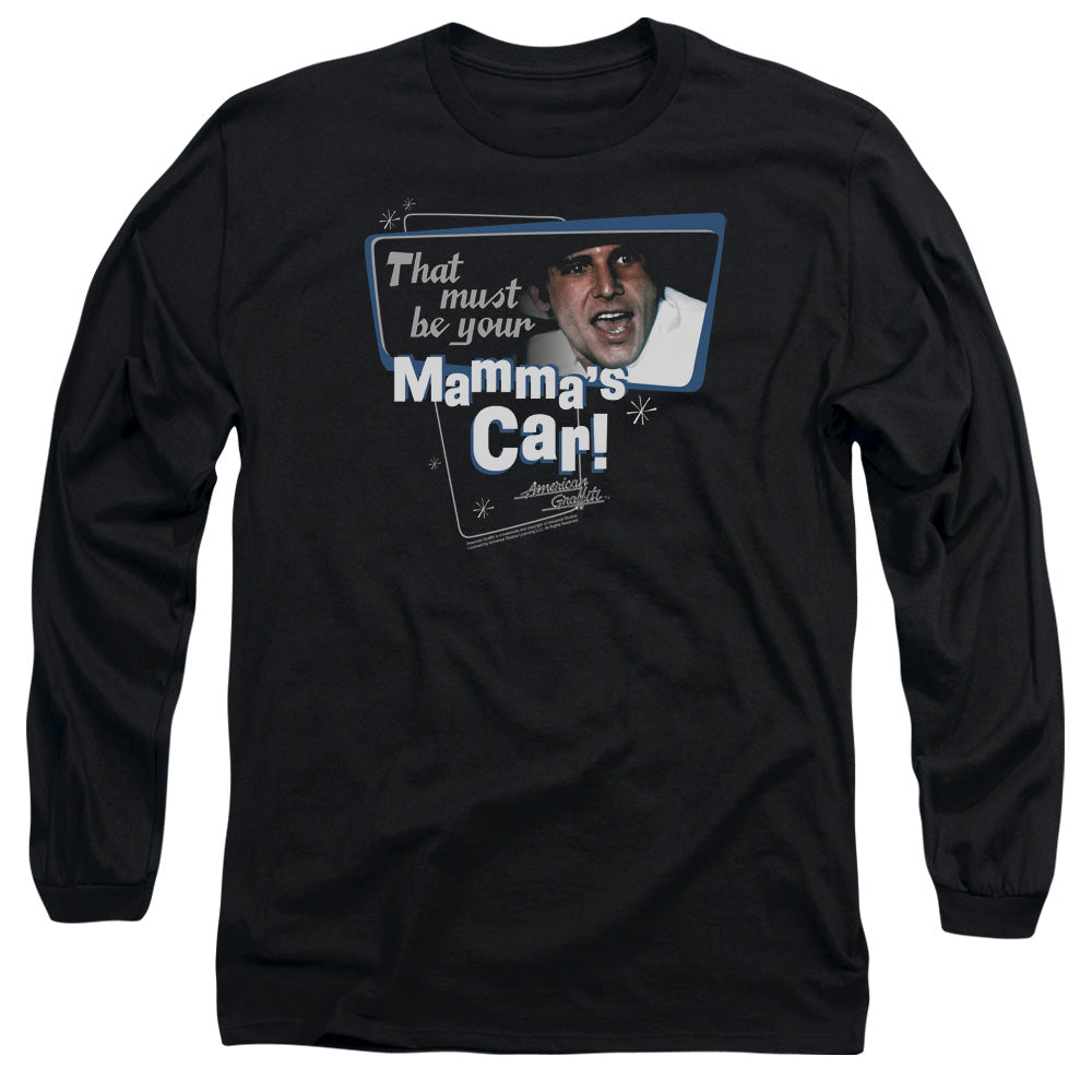 American Grafitti Mammas Car Mens Long Sleeve Shirt Black Black Hoodie, Sweatshirt | CiraTrend.com (Image 2)