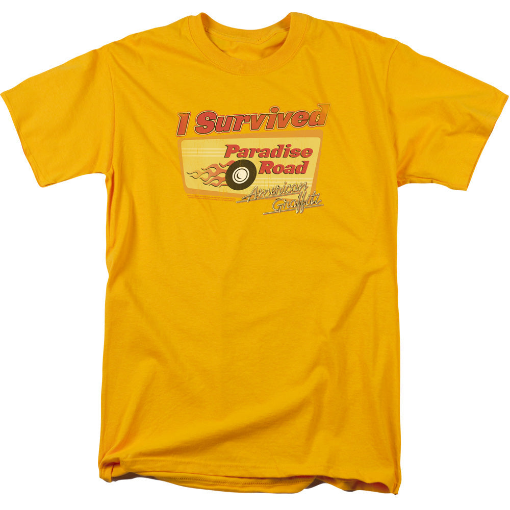 American Grafitti Paradise Road Mens T Shirt Gold Gold Hoodie, Sweatshirt | CiraTrend.com