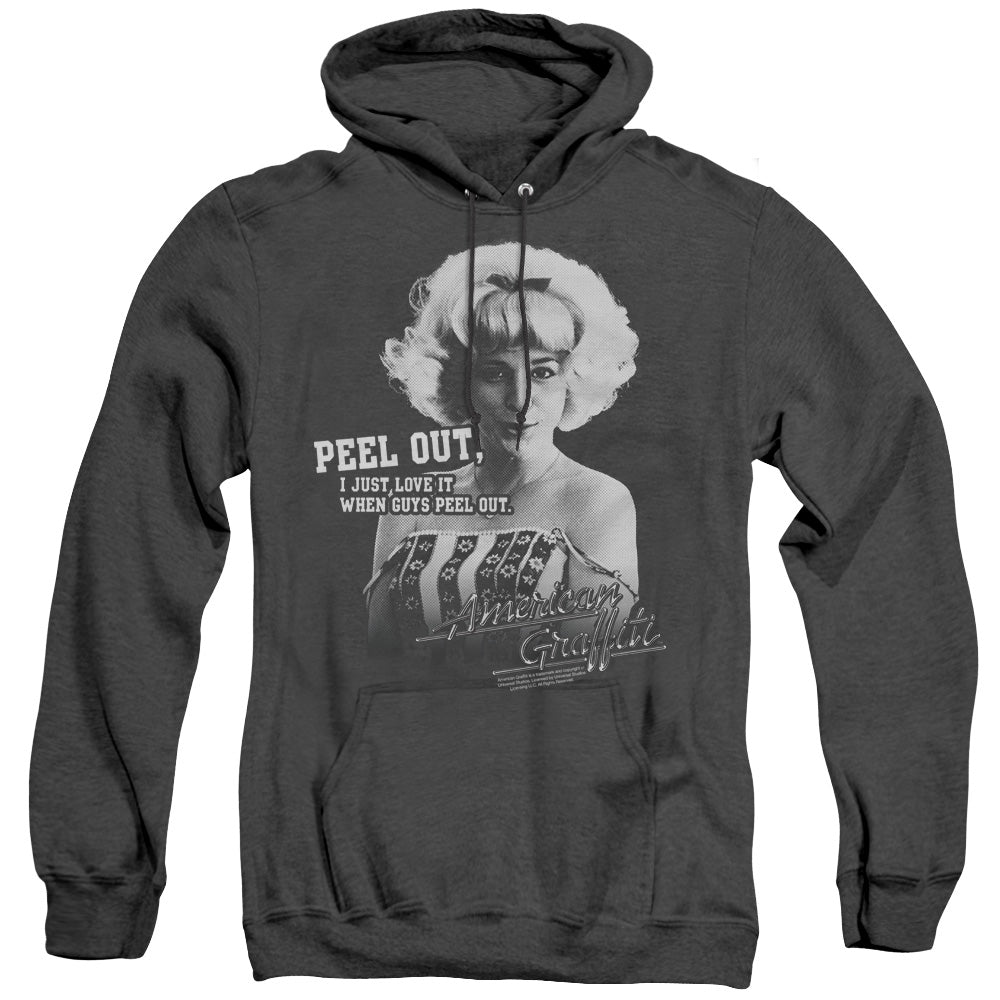 American Graffiti Peel Out Mens Heather Hoodie Black T-Shirts, Sweatshirt | CiraTrend.com (Image 2)