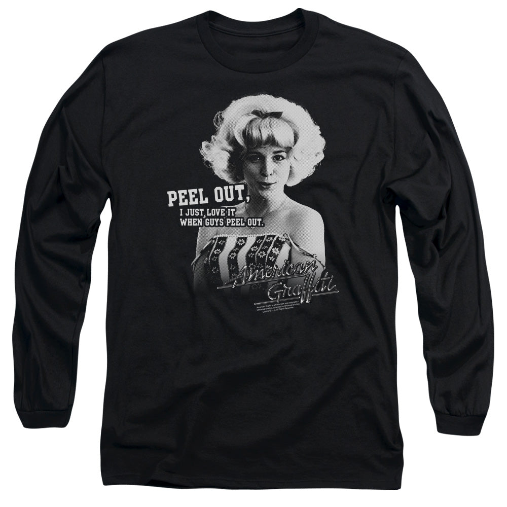 American Graffiti Peel Out Mens Long Sleeve Shirt Black Black Hoodie, Sweatshirt | CiraTrend.com (Image 1)