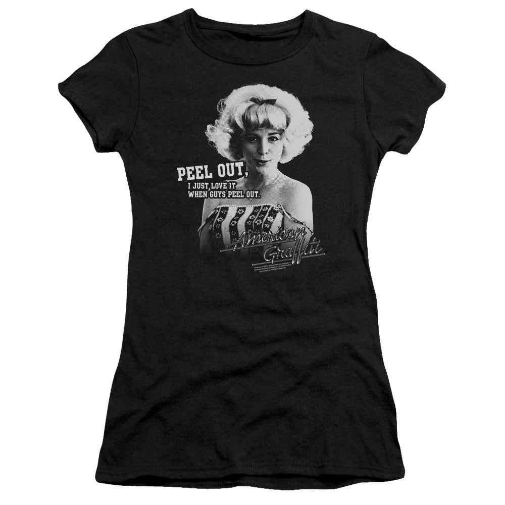 American Graffiti Peel Out Junior Sheer Cap Sleeve Womens T Shirt Black Hoodie, Sweatshirt | CiraTrend.com