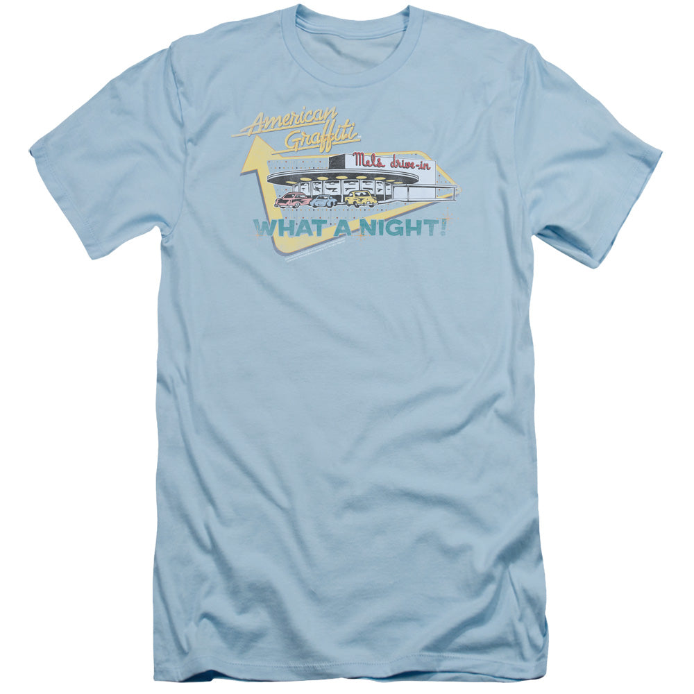 American Graffiti Mels Drive In Slim Fit Mens T Shirt Light Blue Hoodie, Sweatshirt | CiraTrend.com