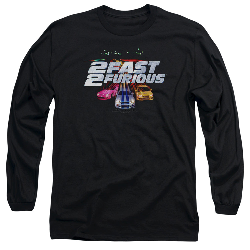 2 Fast 2 Furious Logo Mens Long Sleeve Shirt Black Hoodie, Sweatshirt | CiraTrend.com (Image 1)