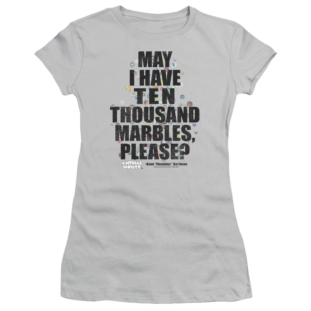 Animal House Marbles Junior Sheer Cap Sleeve Womens T Shirt Silver Hoodie, Sweatshirt | CiraTrend.com