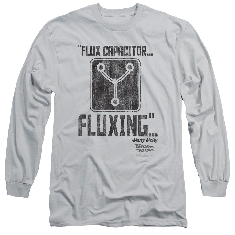 Back To The Future Fluxing Mens Long Sleeve Shirt Silver Hoodie, Sweatshirt | CiraTrend.com