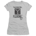 Back To The Future Fluxing Junior Sheer Cap Sleeve Womens T Shirt Silver Hoodie, Sweatshirt | CiraTrend.com