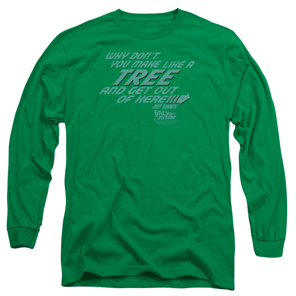 Back To The Future Make Like A Tree Mens Long Sleeve Shirt Kelly Green Kelly Green Hoodie, Sweatshirt (Image 2)