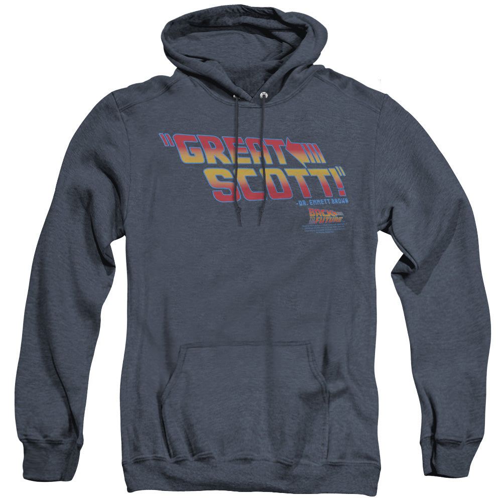 Back To The Future Great Scott Mens Heather Hoodie Navy T-Shirts, Sweatshirt | CiraTrend.com (Image 2)