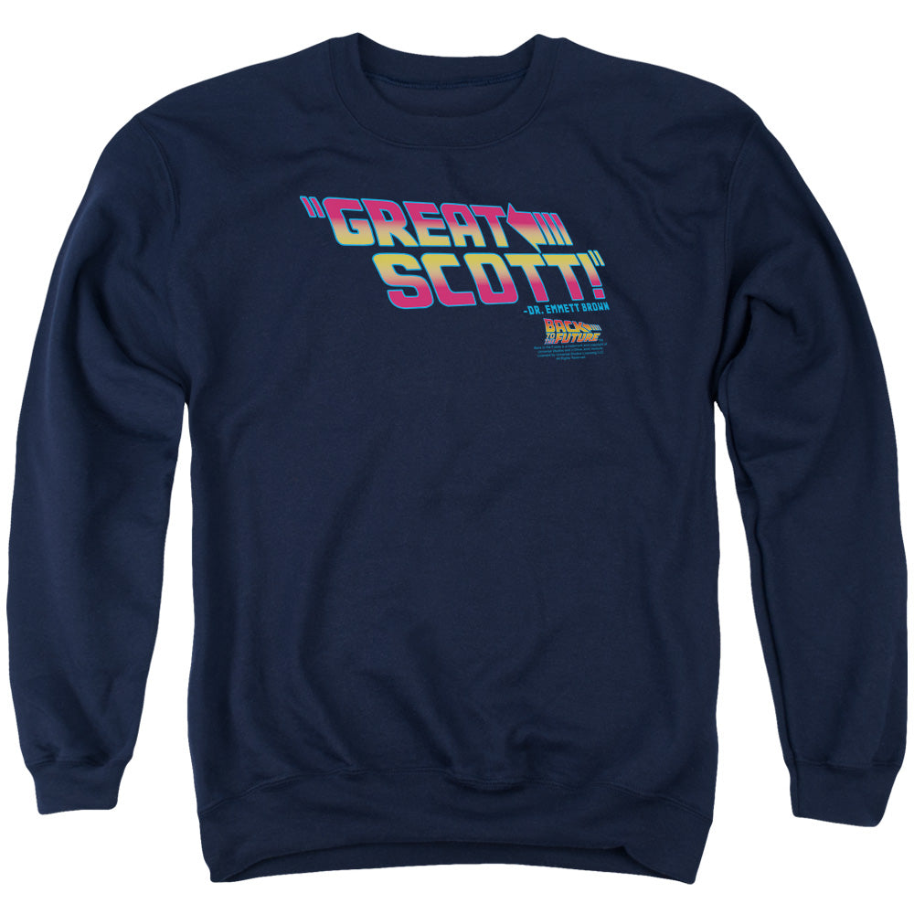 Back To The Future Great Scott Mens Crewneck Sweatshirt Navy T-Shirts, Hoodie | CiraTrend.com