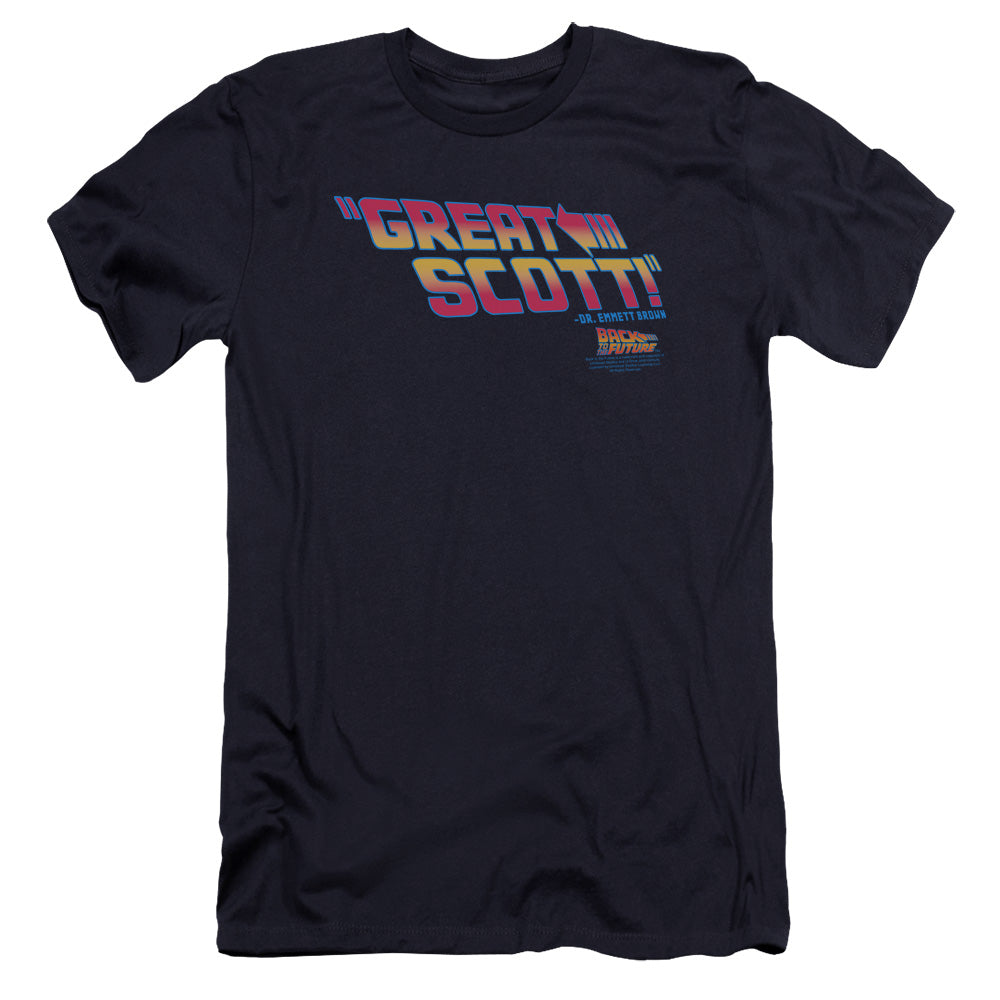 Back To The Future Great Scott Premium Bella Canvas Slim Fit Mens T Shirt Navy Hoodie, Sweatshirt | CiraTrend.com