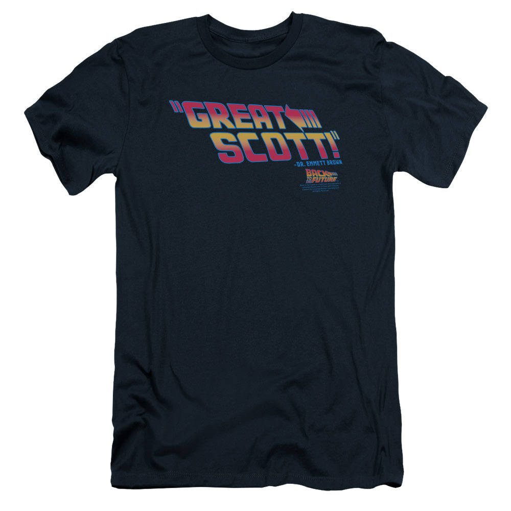 Back To The Future Great Scott Slim Fit Mens T Shirt Navy Blue Hoodie, Sweatshirt | CiraTrend.com