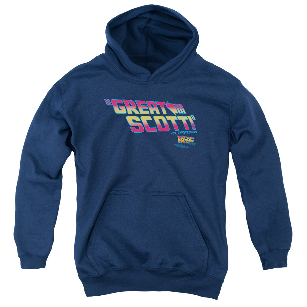 Back To The Future Great Scott Kids Youth Hoodie Navy Blue T-Shirts, Sweatshirt | CiraTrend.com