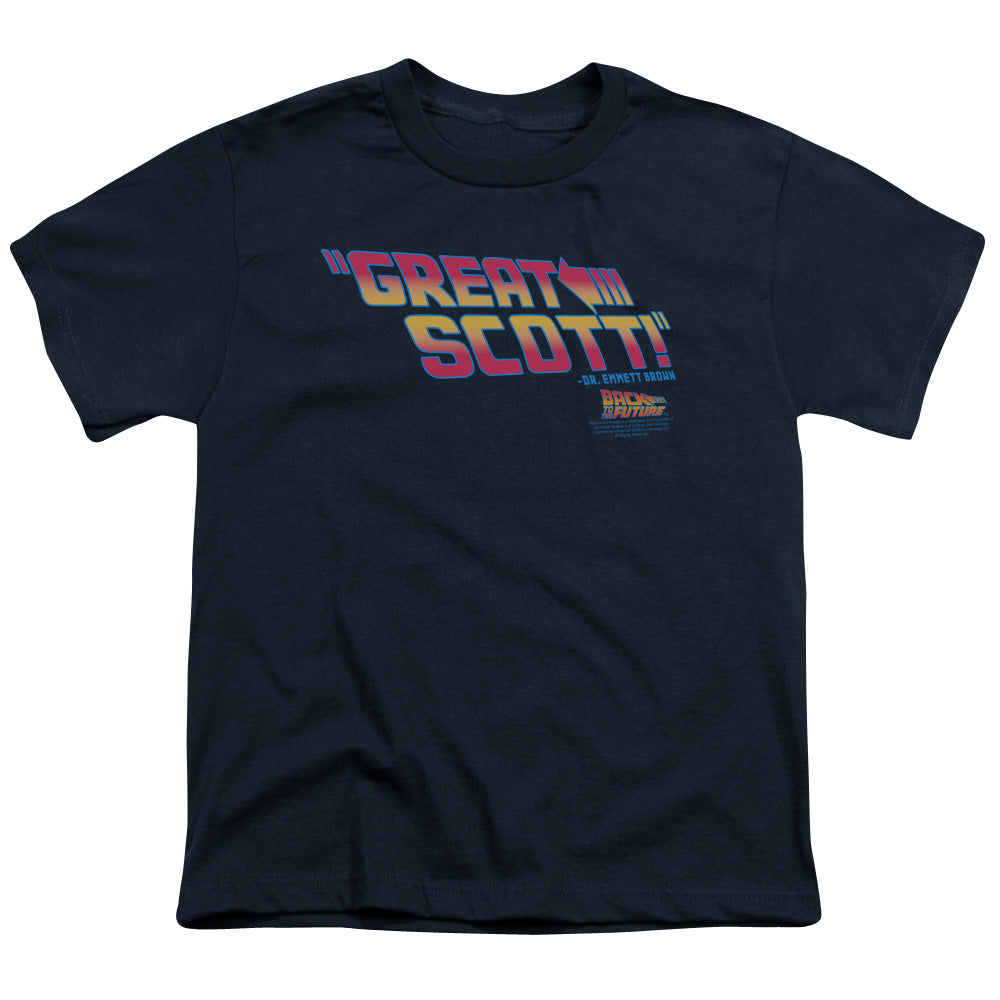 Back To The Future Great Scott Kids Youth T Shirt Navy Blue Hoodie, Sweatshirt | CiraTrend.com