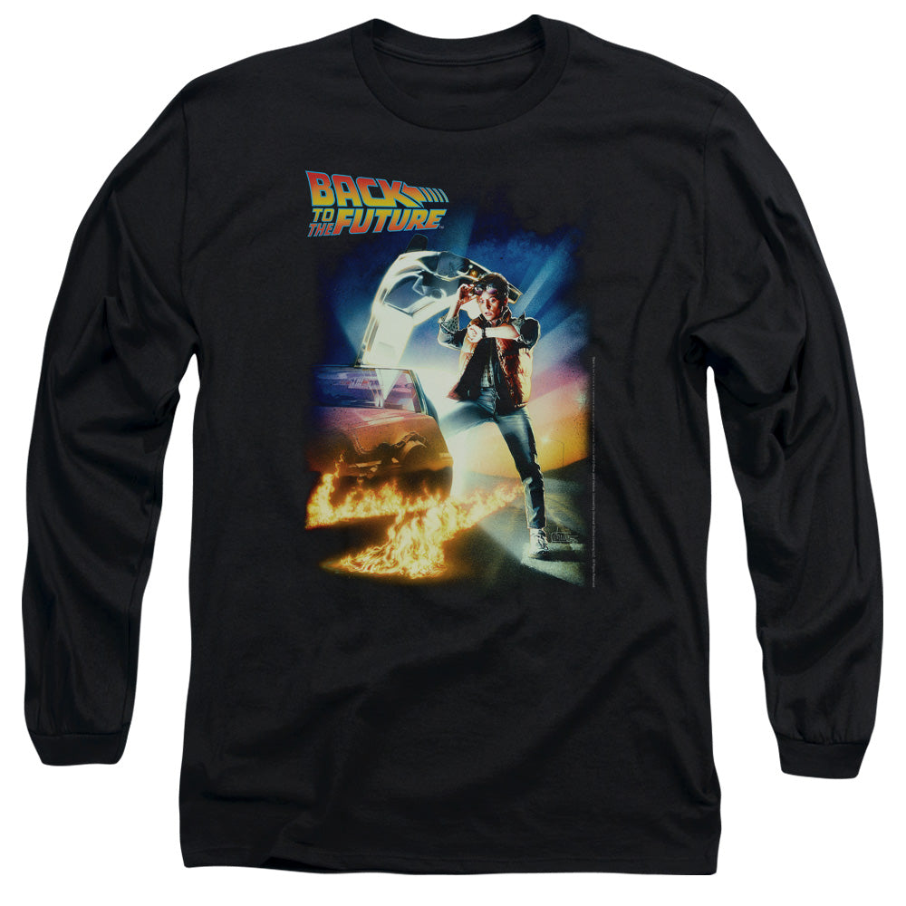 Back To The Future Poster Mens Long Sleeve Shirt Black Hoodie, Sweatshirt | CiraTrend.com (Image 1)