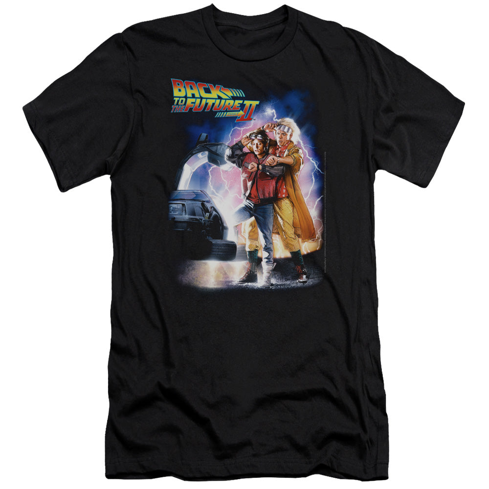 Back To The Future Ii Poster Premium Bella Canvas Slim Fit Mens T Shirt Black Hoodie, Sweatshirt | CiraTrend.com (Image 2)