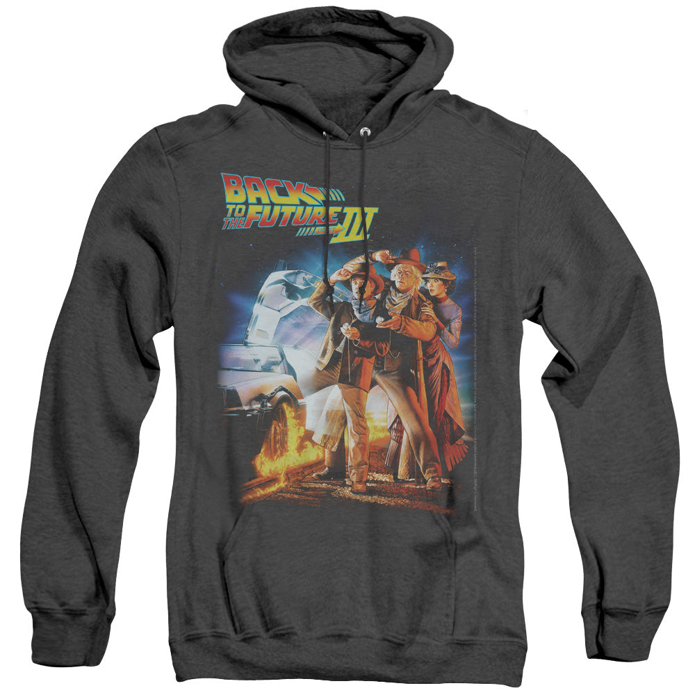 Back To The Future Iii Poster Mens Heather Hoodie Black T-Shirts, Sweatshirt | CiraTrend.com (Image 1)