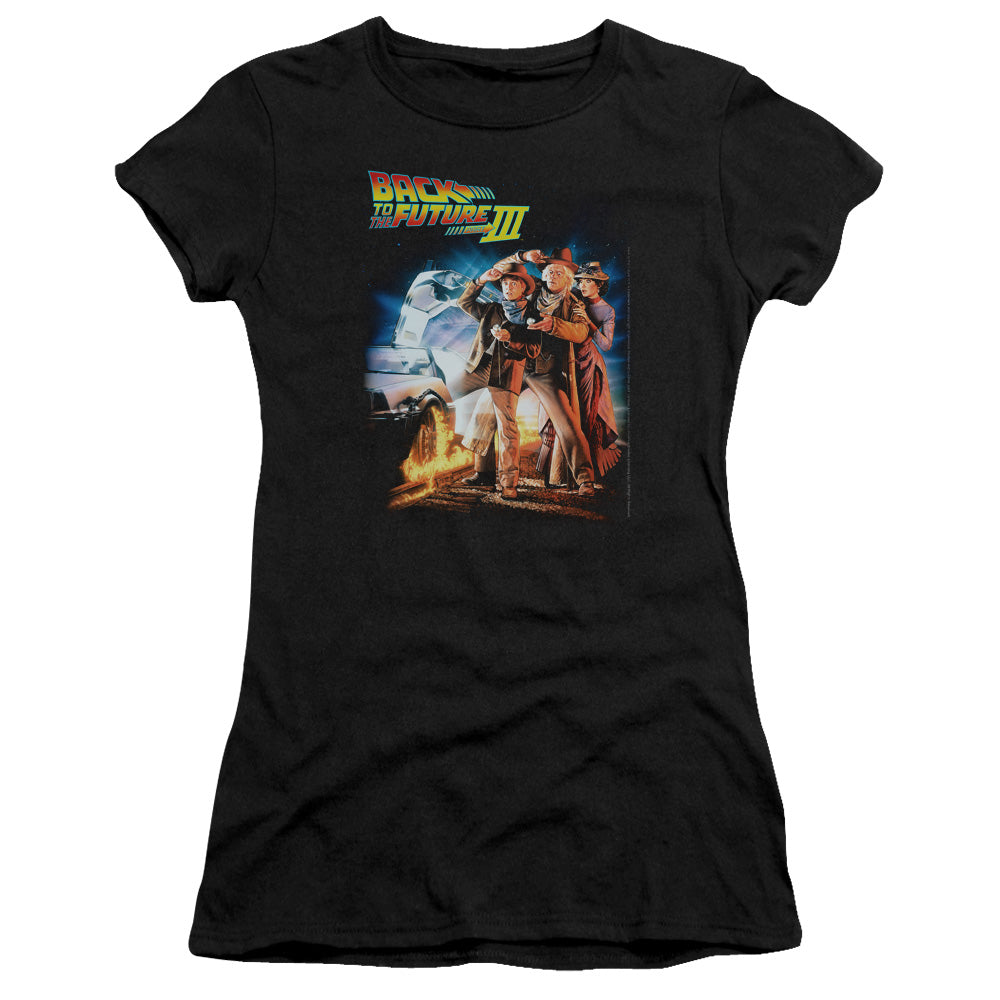 Back To The Future III Poster Junior Sheer Cap Sleeve Womens T Shirt Black Hoodie, Sweatshirt | CiraTrend.com