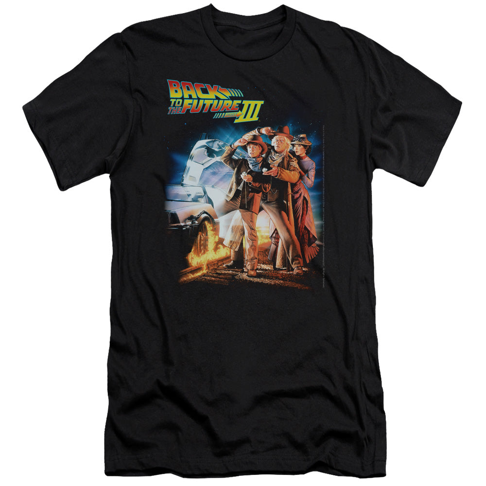 Back To The Future III Poster Slim Fit Mens T Shirt Black Hoodie, Sweatshirt | CiraTrend.com