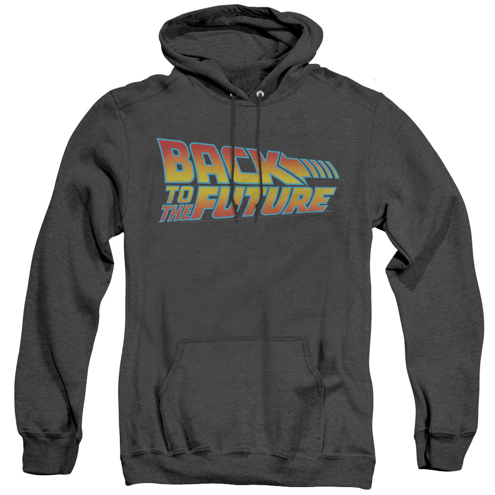 Back To The Future Logo Mens Heather Hoodie Black T-Shirts, Sweatshirt | CiraTrend.com (Image 1)