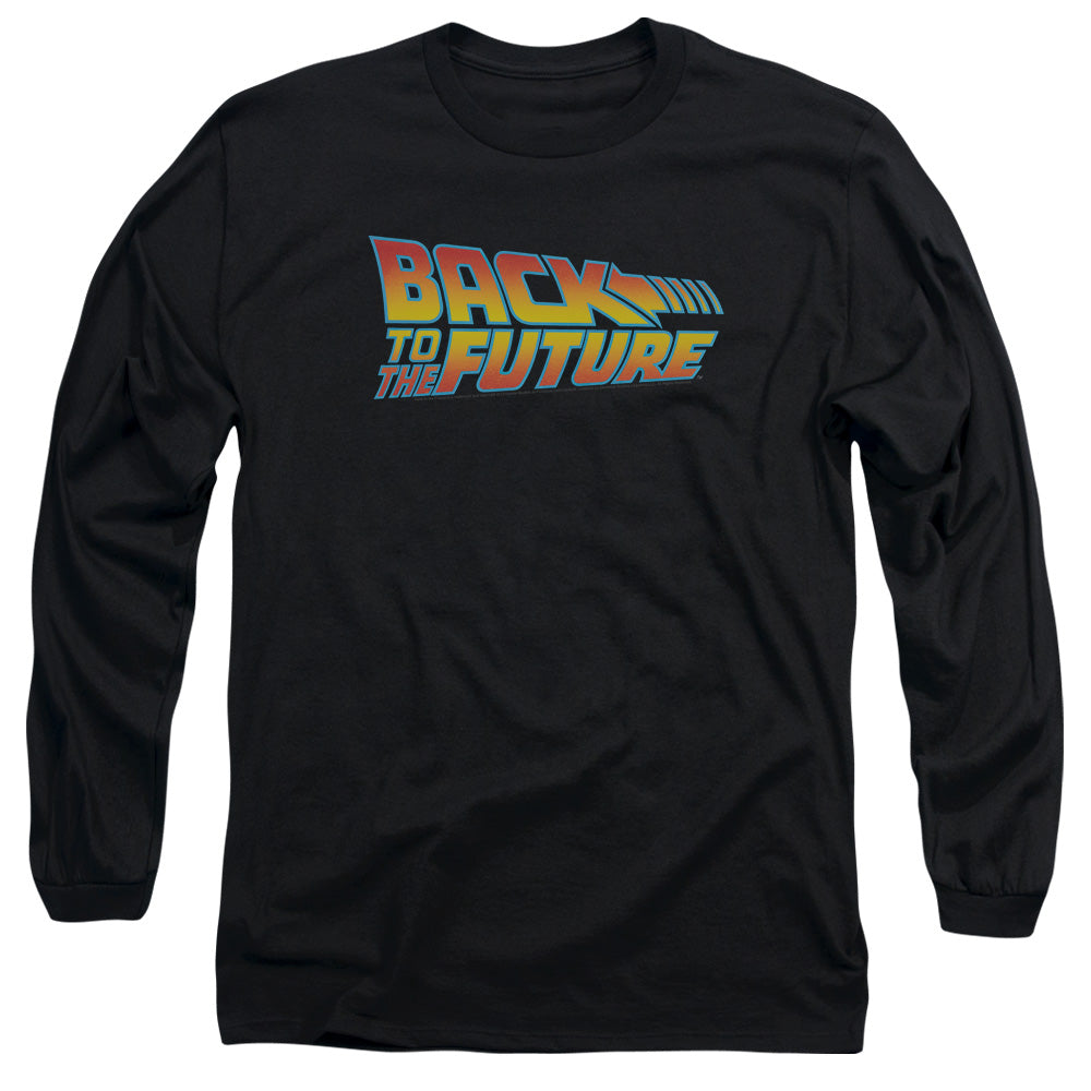 Back To The Future Logo Mens Long Sleeve Shirt Black Black Hoodie, Sweatshirt | CiraTrend.com (Image 1)