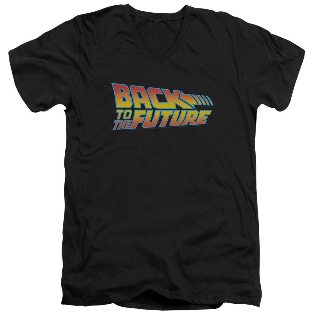 Back To The Future Logo Mens Slim Fit V-Neck T Shirt Black Hoodie, Sweatshirt | CiraTrend.com