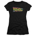 Back To The Future Logo Junior Sheer Cap Sleeve Womens T Shirt Black Hoodie, Sweatshirt | CiraTrend.com