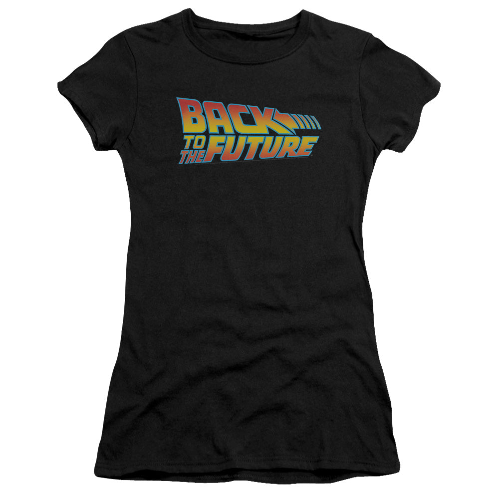Back To The Future Logo Junior Sheer Cap Sleeve Womens T Shirt Black Hoodie, Sweatshirt | CiraTrend.com