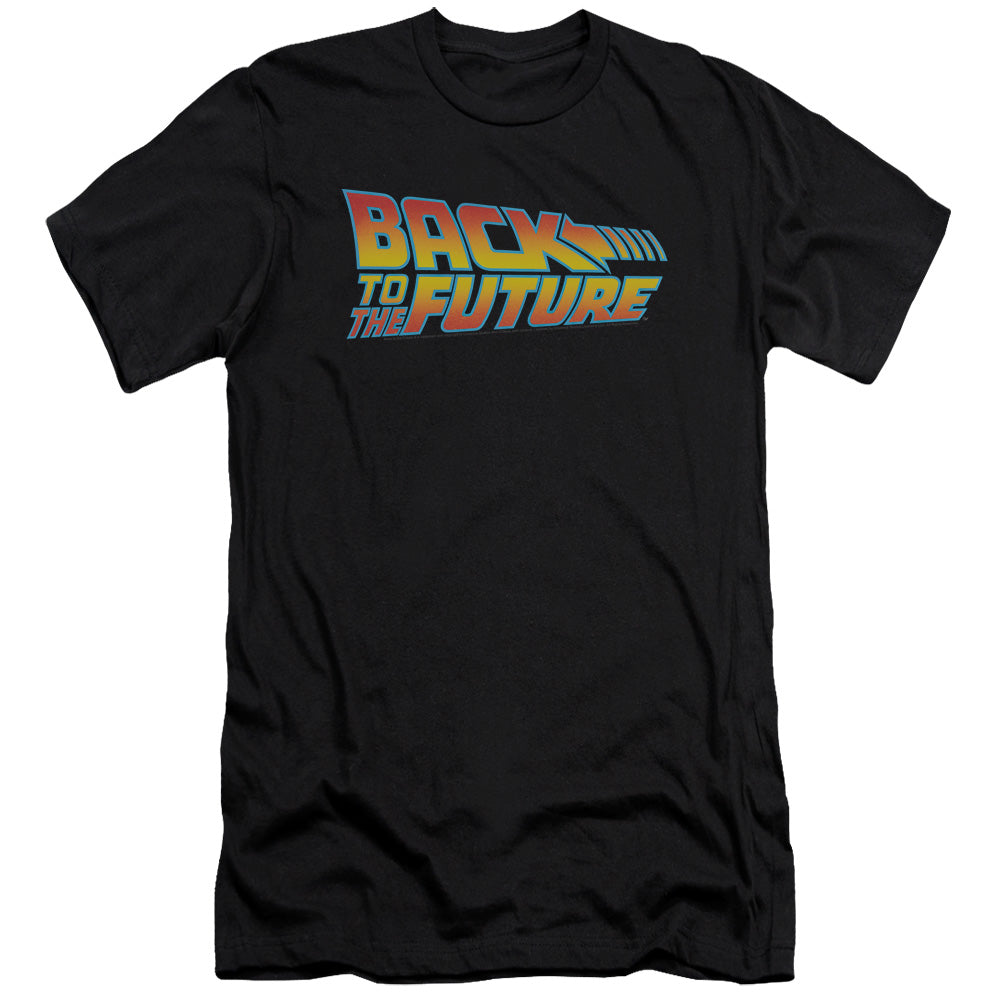 Back To The Future Logo Premium Bella Canvas Slim Fit Mens T Shirt Black Hoodie, Sweatshirt | CiraTrend.com (Image 1)