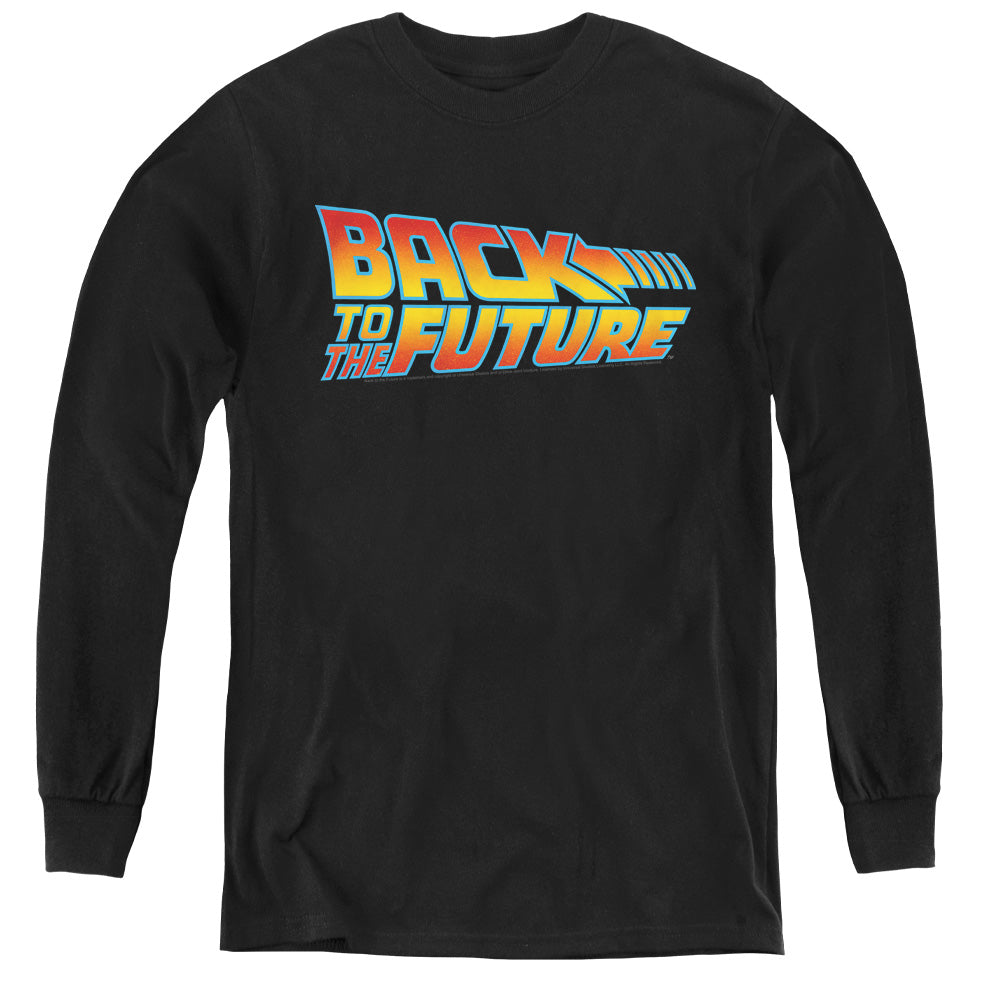 Back To The Future Logo Long Sleeve Kids Youth T Shirt Black Hoodie, Sweatshirt | CiraTrend.com