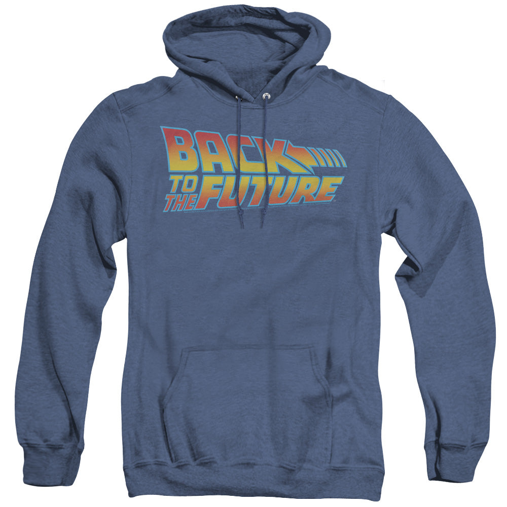 Back To The Future Logo Heather Mens Hoodie Royal Blue T-Shirts, Sweatshirt | CiraTrend.com