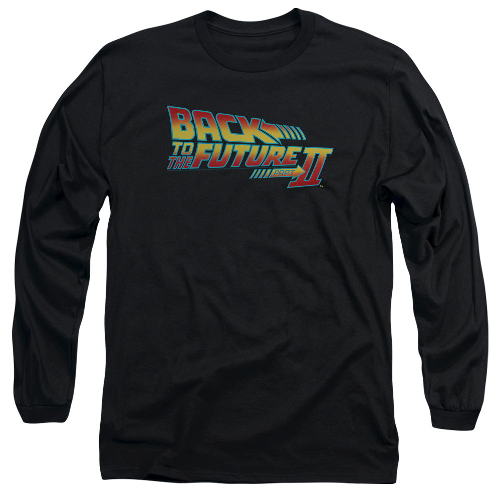 Back To The Future Ii Logo Mens Long Sleeve Shirt Black Hoodie, Sweatshirt | CiraTrend.com (Image 3)