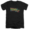 Back To The Future II Logo Mens Slim Fit V-Neck T Shirt Black Hoodie, Sweatshirt | CiraTrend.com