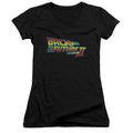 Back To The Future II Logo Junior Sheer Cap Sleeve V-Neck Womens T Shirt Black Hoodie, Sweatshirt | CiraTrend.com