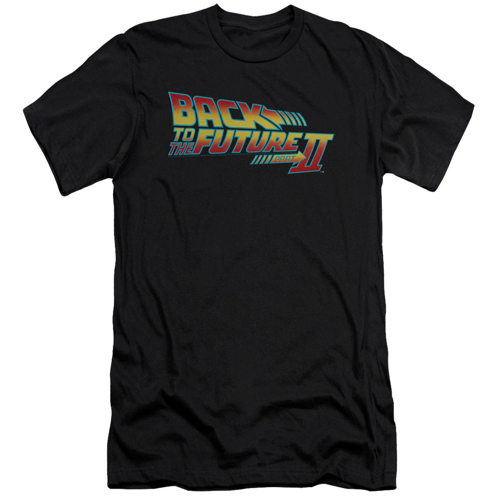 Back To The Future Ii Logo Premium Bella Canvas Slim Fit Mens T Shirt Black Hoodie, Sweatshirt | CiraTrend.com (Image 2)