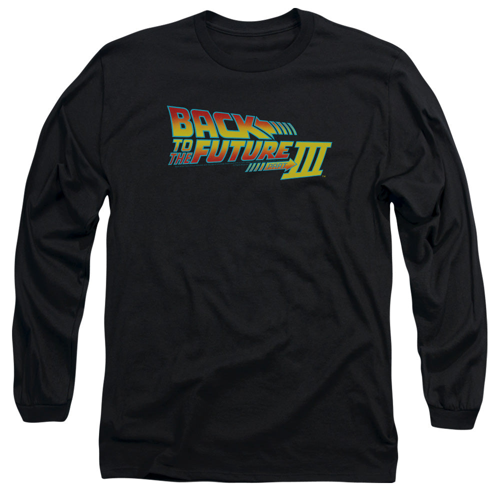 Back To The Future Iii Logo Mens Long Sleeve Shirt Black Hoodie, Sweatshirt | CiraTrend.com (Image 3)
