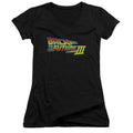 Back To The Future III Logo Junior Sheer Cap Sleeve V-Neck Womens T Shirt Black Hoodie, Sweatshirt | CiraTrend.com