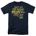 Back To The Future Say Hi Mens T Shirt Navy Hoodie, Sweatshirt | CiraTrend.com