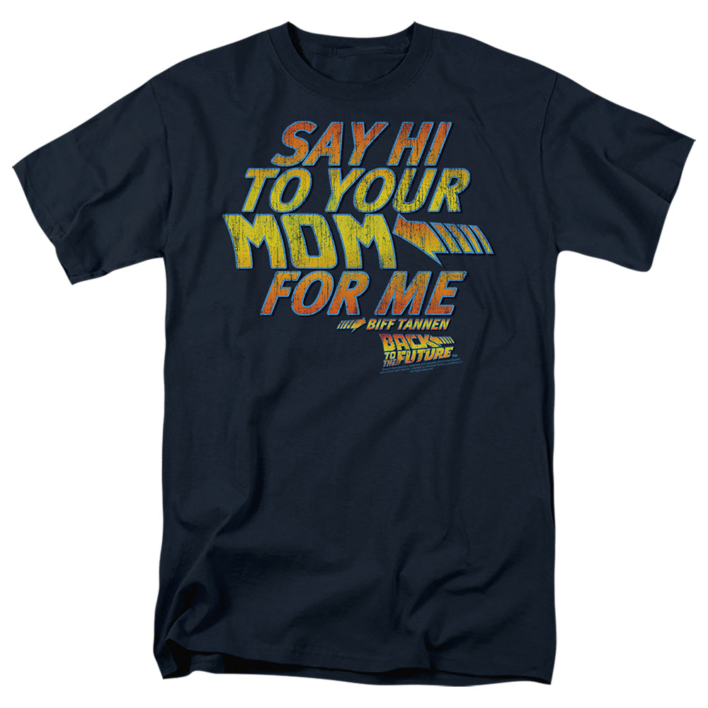 Back To The Future Say Hi Mens T Shirt Navy Hoodie, Sweatshirt | CiraTrend.com