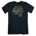 Back To The Future Say Hi - Men's Slim Fit T-Shirt Hoodie, Sweatshirt | CiraTrend.com