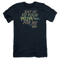 Back Future Say Hi Slim Fit Navy Blue T-Shirts, Hoodie, Sweatshirt