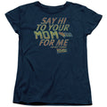 Back To The Future Say Hi Womens T Shirt Navy Blue Hoodie, Sweatshirt | CiraTrend.com