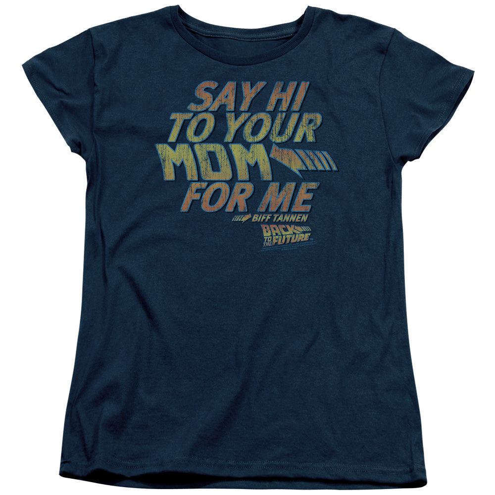 Back To The Future Say Hi Womens T Shirt Navy Blue Hoodie, Sweatshirt | CiraTrend.com