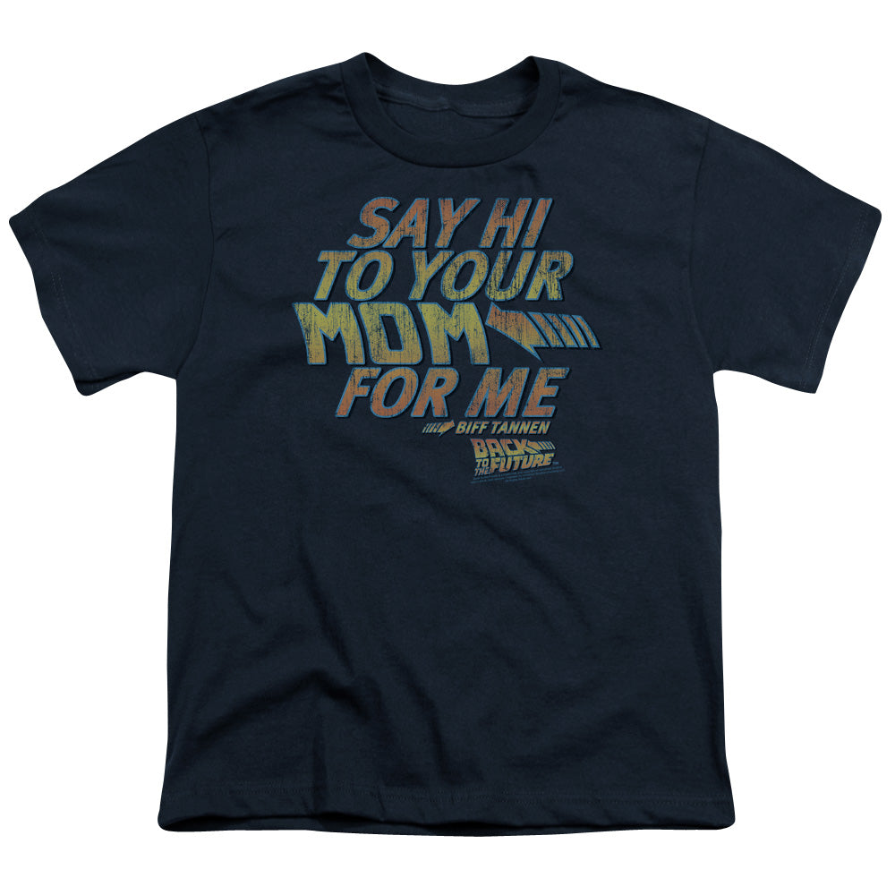 Back To The Future Say Hi Kids Youth T Shirt Navy Blue Hoodie, Sweatshirt | CiraTrend.com