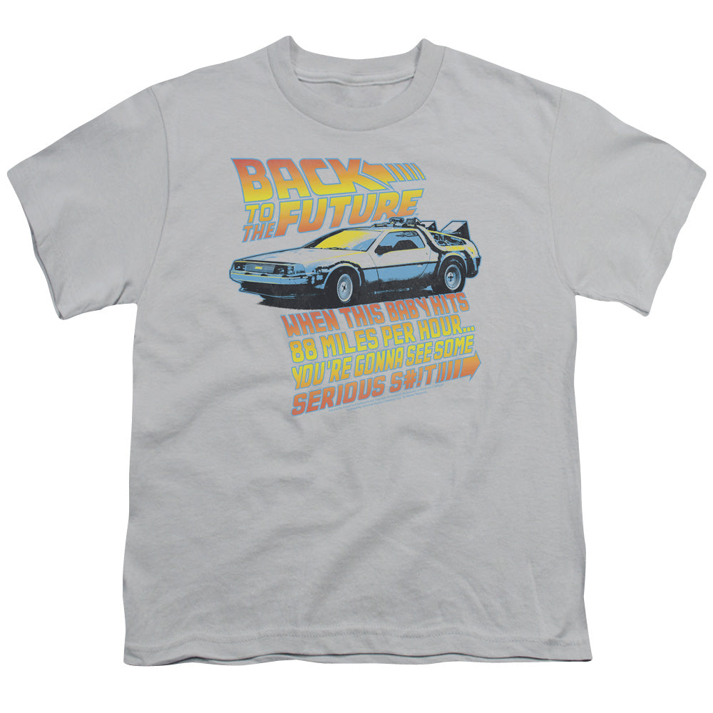 Back To The Future 88 MPH Kids Youth T Shirt Silver Hoodie, Sweatshirt | CiraTrend.com