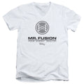 Back To The Future II Mr. Fusion Logo Mens Slim Fit V-Neck T Shirt White Hoodie, Sweatshirt | CiraTrend.com