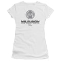 Back To The Future II Mr. Fusion Logo Junior Sheer Cap Sleeve Womens T Shirt White Hoodie, Sweatshirt | CiraTrend.com