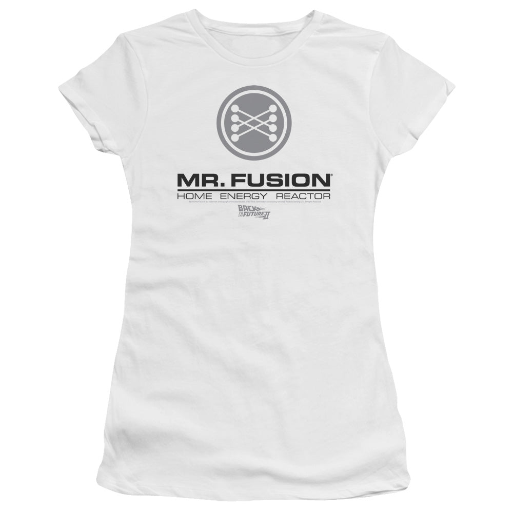 Back To The Future II Mr. Fusion Logo Junior Sheer Cap Sleeve Womens T Shirt White Hoodie, Sweatshirt | CiraTrend.com